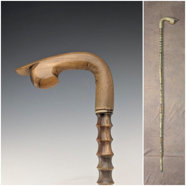 British vintage horn shaft horn handle walking stick 94cm